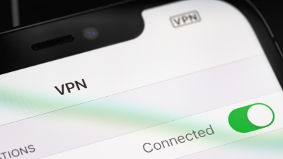 The VPN status toggle on an iPhone settings page